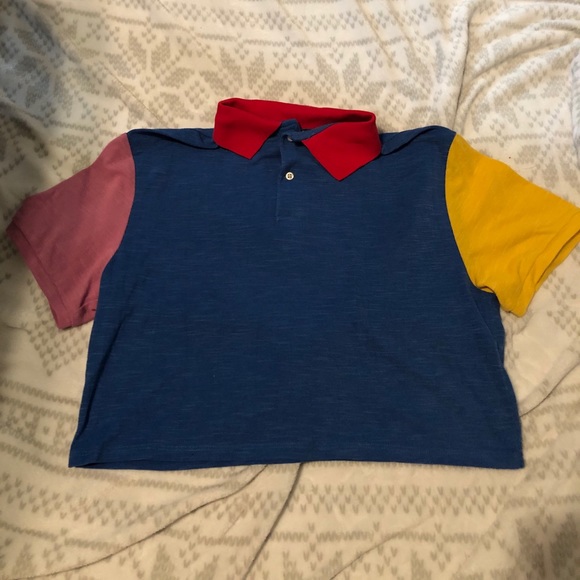 Wild Fable cropped polo shirt color blocked style - Picture 4 of 4
